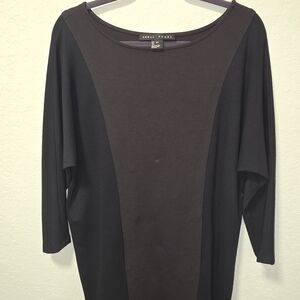 Yansi Fugel Women's Black and Dark Purple Long Sleeve Top